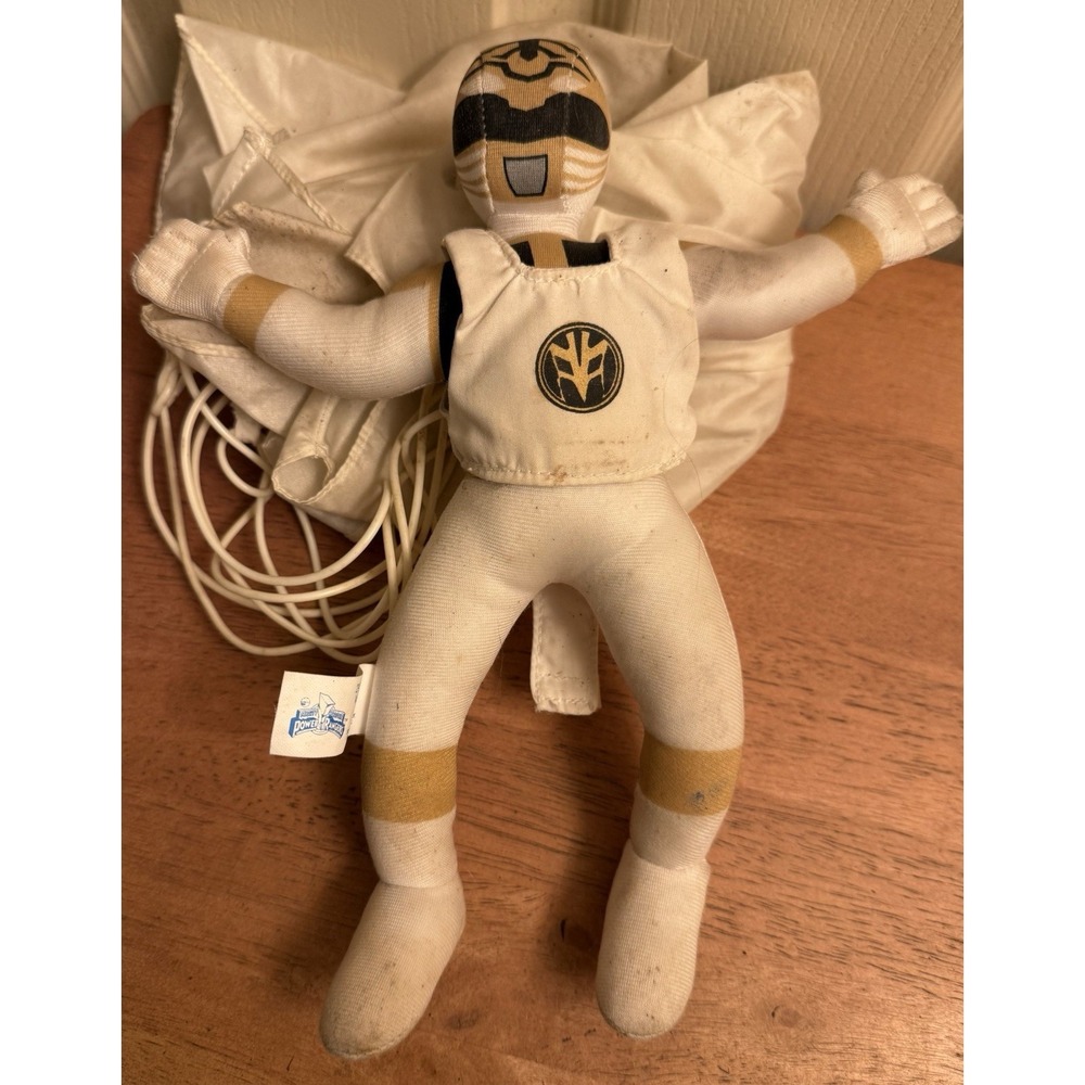 Vintage White Power Ranger With Parachute Kenner 1995 Hasbro Rare.‎